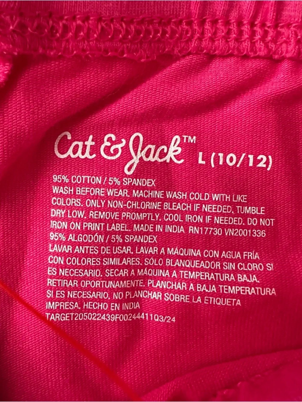 Cat & Jack Hot Pink Girls' Leggings Size L (10-12)